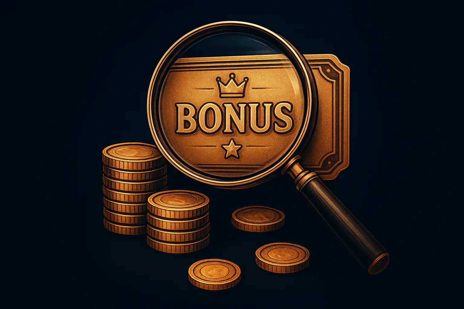 Magnifying glass over a casino bonus certificate symbolizing a detailed PawBets review